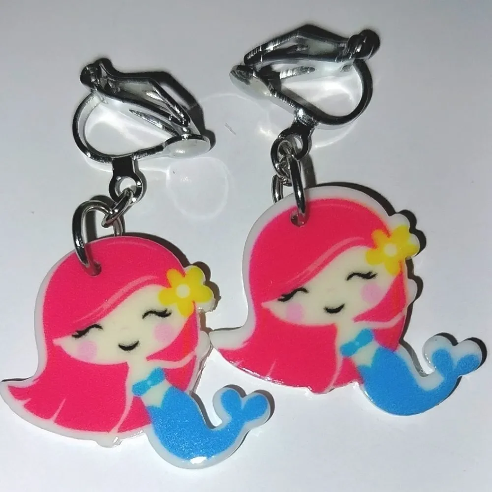 Super cute girls clip-on earrings